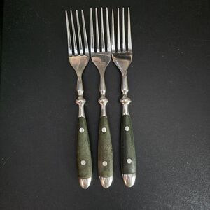 Hampton Silversmiths BISTRO-GREEN 3 Dinner Forks 7 7/8"  Stainless Flatware